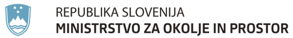 Logo in napis od Ministrstva za okolje in prostor od Republike Slovenije